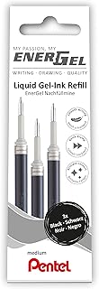 Pentel EnerGel LR7 - Recambio para bolígrafo de gel (0,7 mm, 12 unidades), color negro