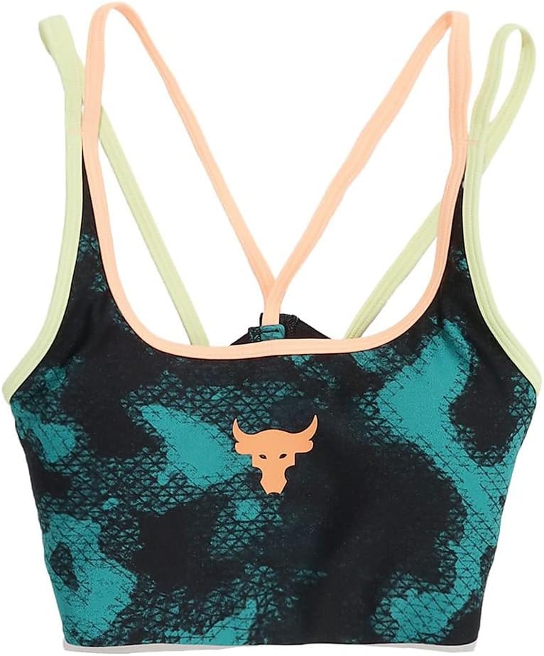 Women's Project Rock Family Printed Crossback Sports Bra by UnderArmour