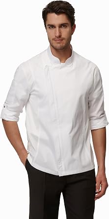 Men's Chef Coat Professional Chef Jacket Zipper with Cool Vent Side Panels 2947M