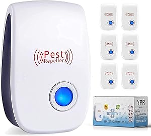 YPR Ultrasonic Pest Repeller 6 Pack - Indoor Plug in Defender for Home - Electronic Control Device - Get Rid of Cockroaches Mice Ants Mosquitoes Spiders Rodent Roaches