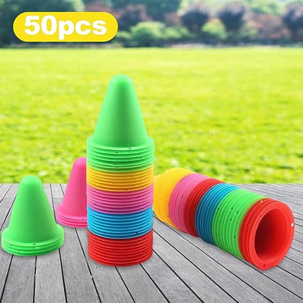 Fafeims 50 Packs Roller Roller Cônes De Trafic Cônes D'obstacle Cônes De Vent Avec Sac De Rangement Pour L'entraînement De Football