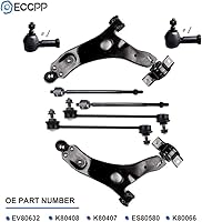 Vista 2 de ECCPP Kit de brazo de control 2006 2007 2008 2009 2010 2011 para Ford Focus - Extremos de barra de acoplamiento internos, brazos de control