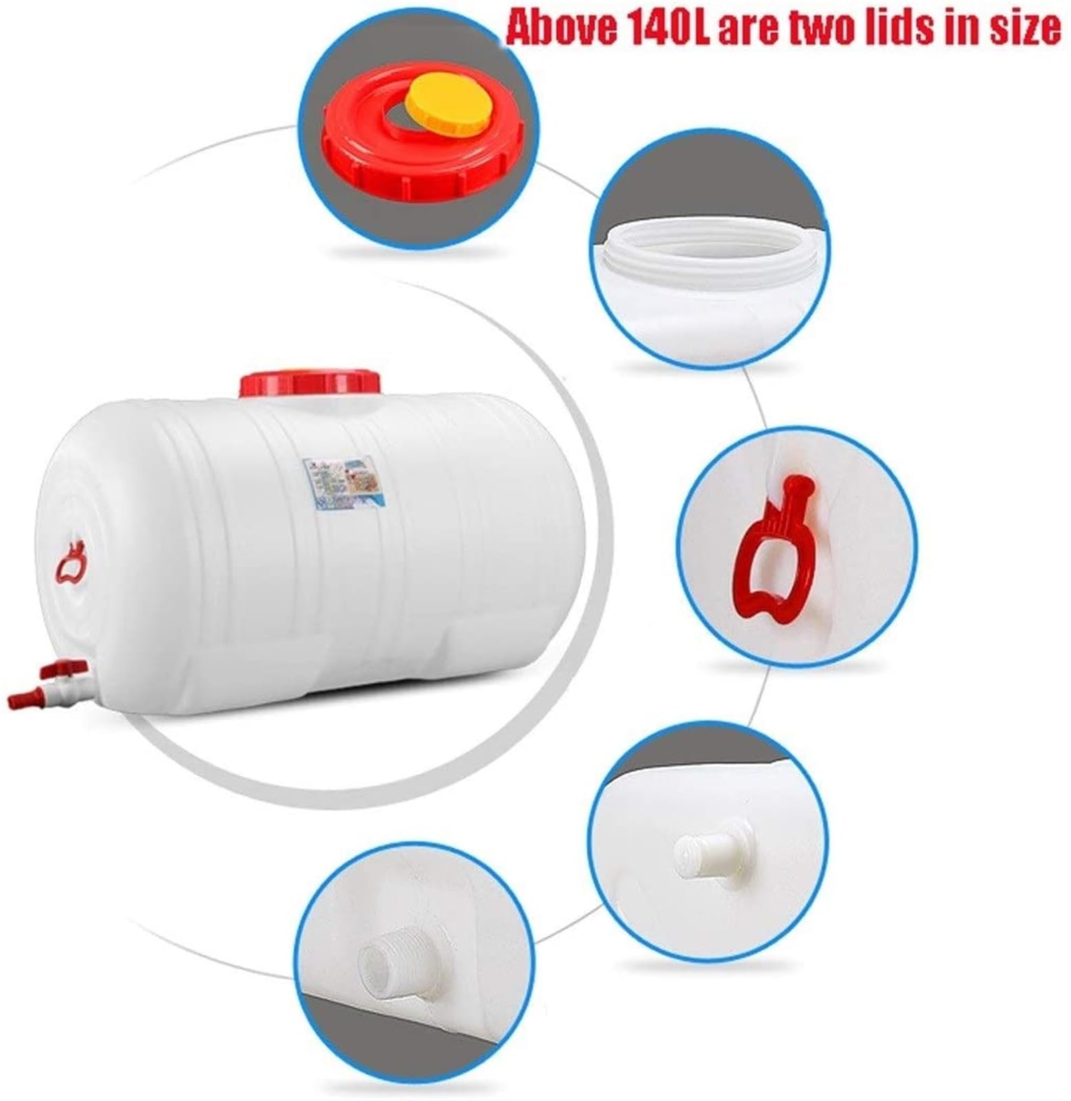 Serbatoio dell'Acqua Grande capacità 75 Litri Serbatoio dell'Acqua Quadrato Orizzontale Plastica con Coperchio E Valvola per Serbatoio dell'Acqua Tour Autoguidati Campeggio Uso Domestico