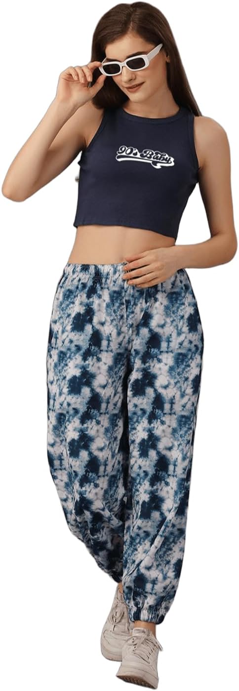 90s Baby Printed Blue Tank Crop top