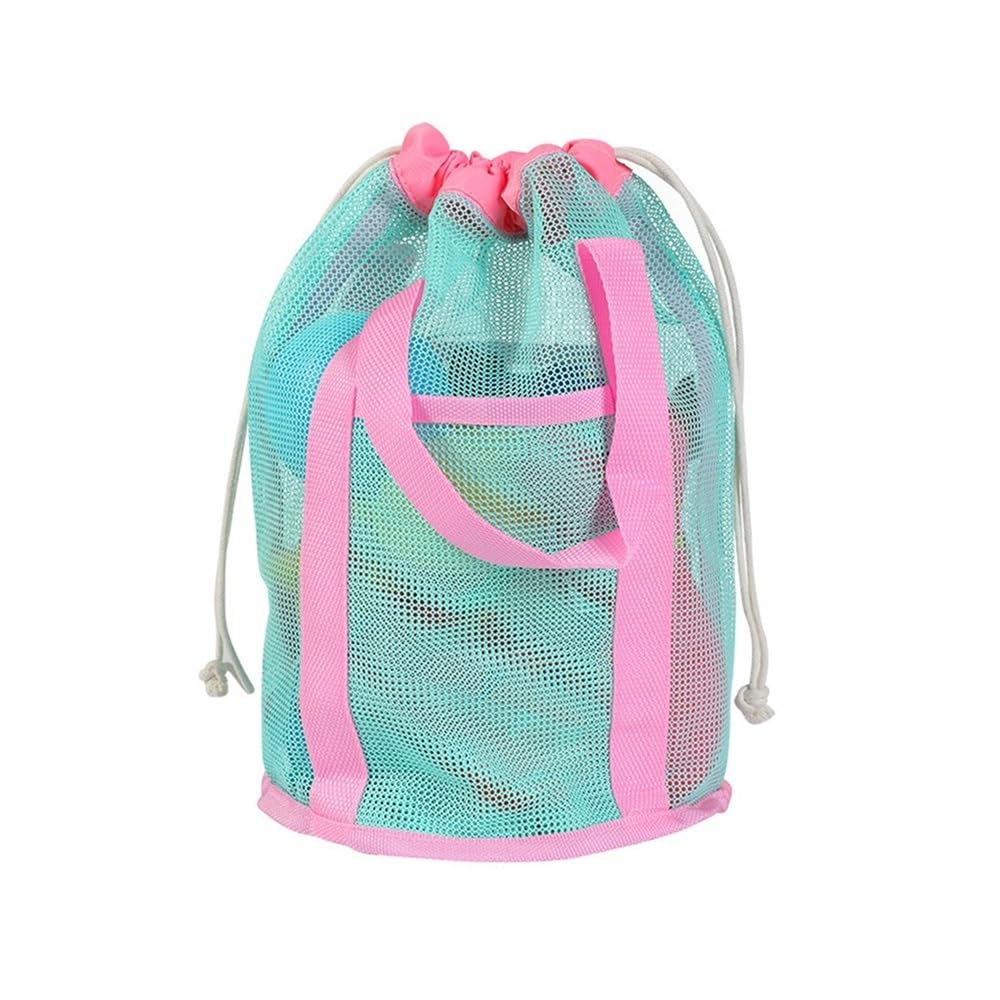Clarture Foldable Drawstring Backpack - Lightweight Portable Beach Toy Storage Bag for Outdoor Activities(Green powder)