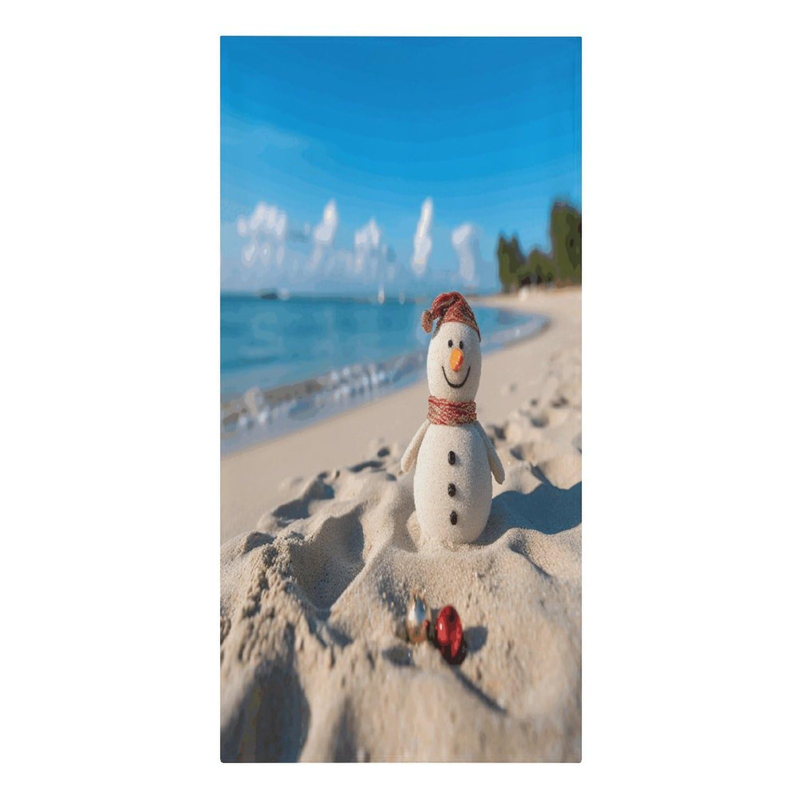 FekiLoot Sand Snowman on Beach Towels Soft Oversized Beach Towels Absorbent Sand Free Bath Towel Travel Compact Swim Towels Lightweight Quick Dry Pool Towel Large Beach Blanket 30" X 61"