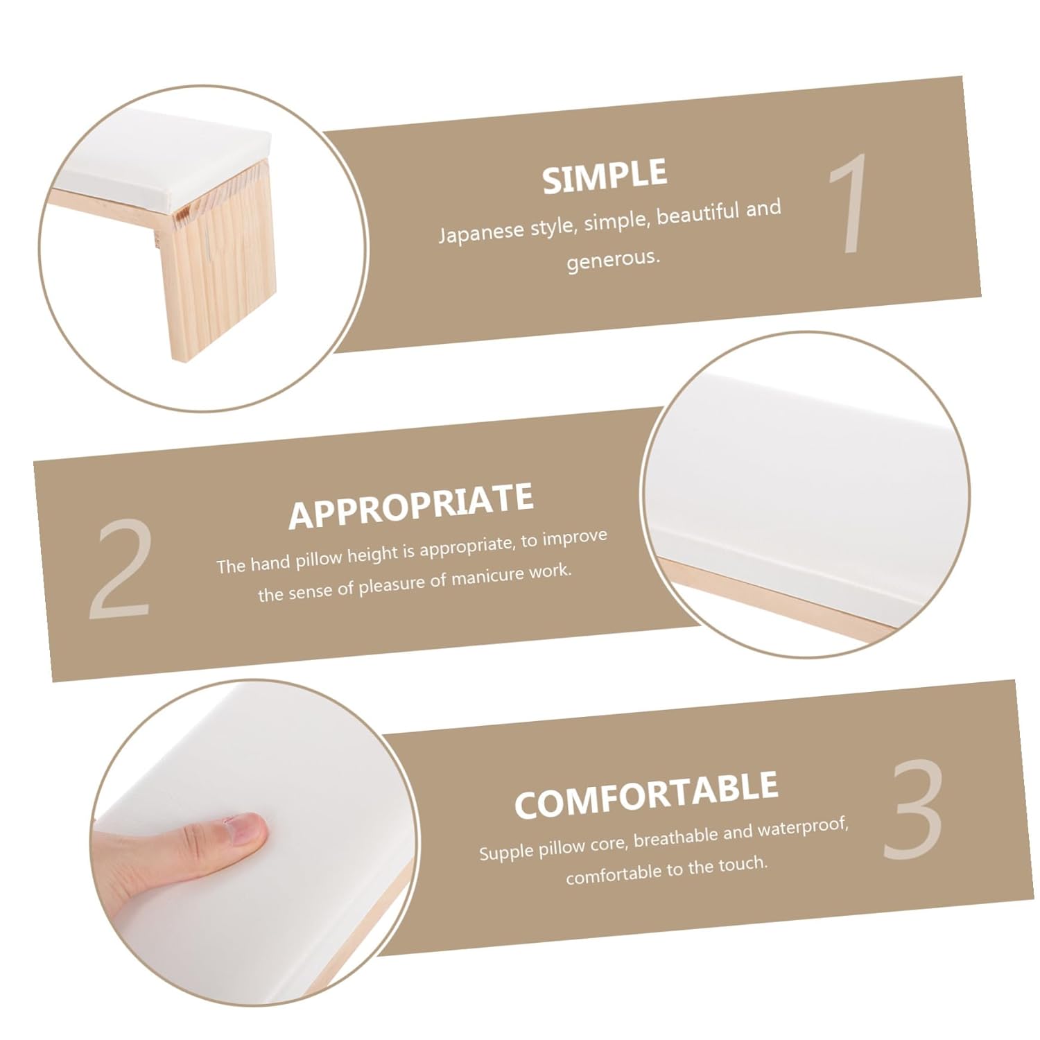 Manicure Hand Pillow Supple Breathable Nail Art Hand Cushion for Salon Use Comfortable Wrist Support Arm Rest to Reduce Neck Fatigue for Professional Nail Tech and Home Manicure