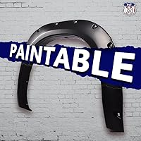 Vista 6 de PIT66 Guardabarros para guardabarros, compatibles con GMC Sierra 1500 2007-2013, resistentes bengalas de rueda texturizadas, estilo remachado, 4