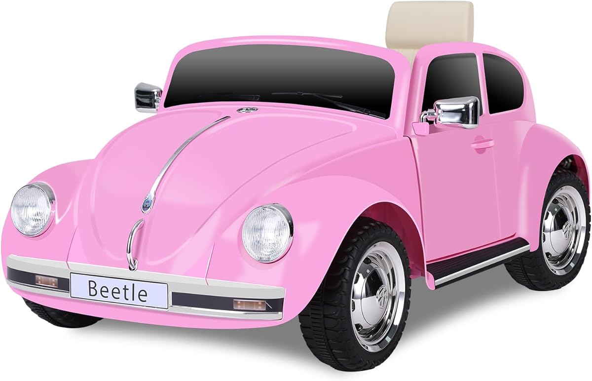 12V Kids Electric Car, Power Wheels with Remote Control, Ride on Car Toys with LED Light, 3 Speeds, Aged 3-5 Years Old, Pink