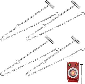 OUNONA 4Pcs Emergency Fire Call Point Hammer 12.99In Safety Hammer for Fire Button Smash Break Glass Extinguisher Button Mini Rescue Tool