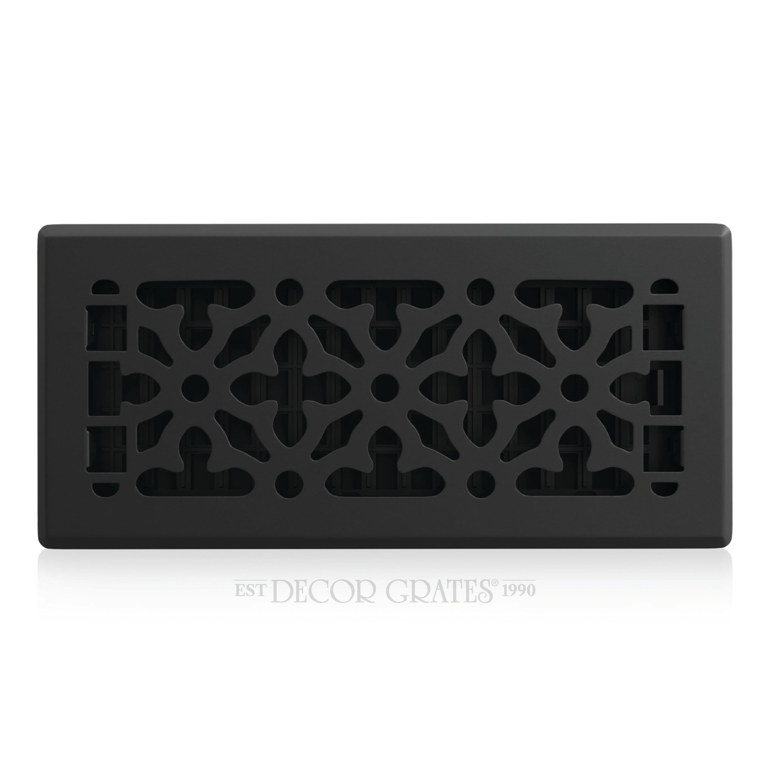 Decor Grates AGH410-BLK Gothic Floor Register, Textured Black Finish, 4x10