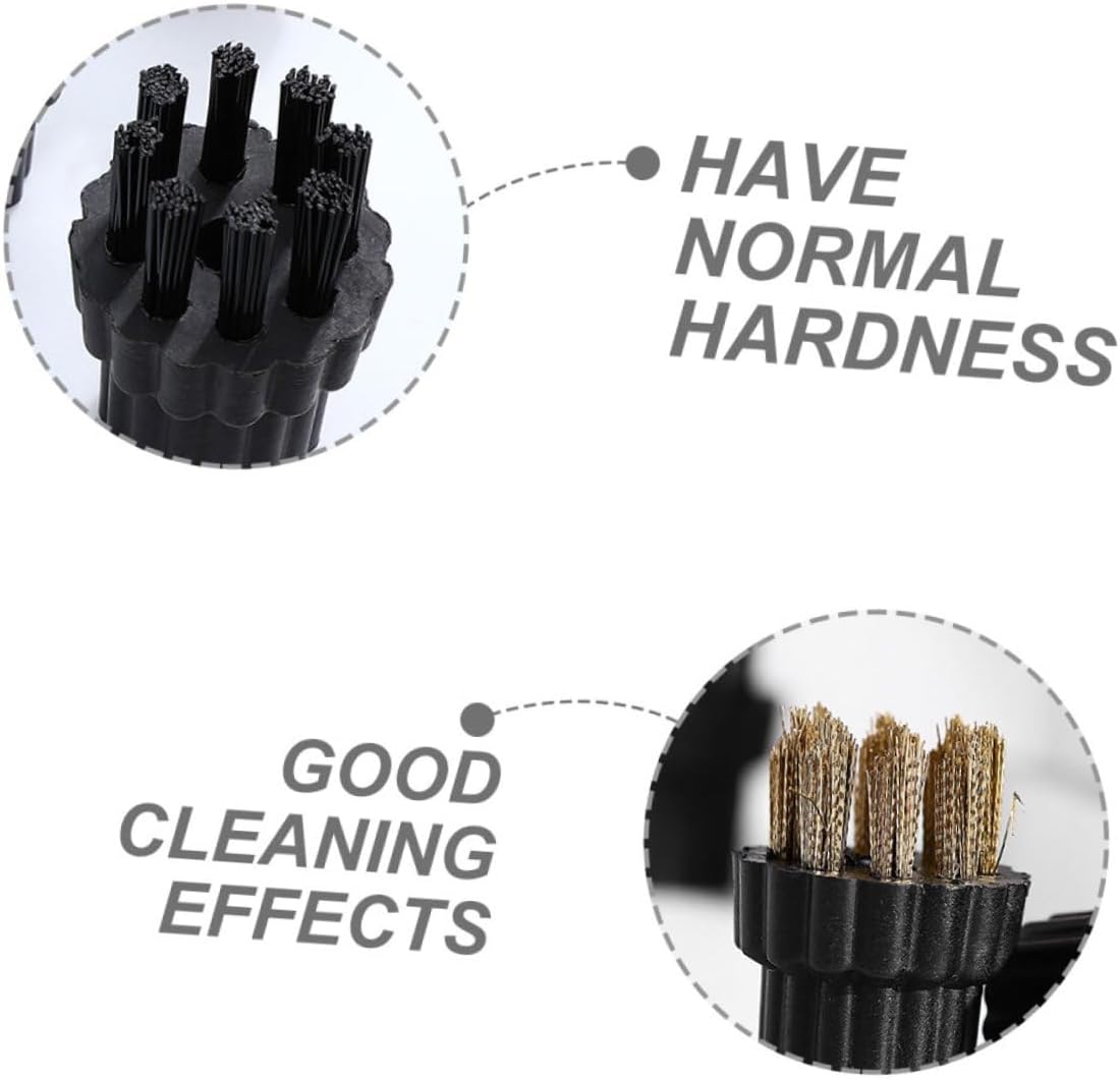 Ipetboom 6pcs Multi Function Steam Mop Brush Heads Replacement for Household Cleaning Machine Versatile Scrubbing Parts with Bristles for Decontamination and Easy Installation