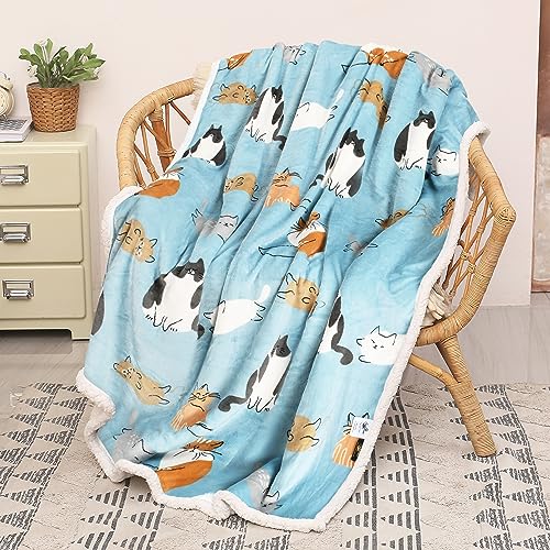 Catalonia Classy Sherpa Decke, Doppelseitige Fleecedecke, Extra Dicke warme Sofadecke, Kuschelige Couchdecke, Einzelbett, Wohnzimmerdecke, 150 x 130 cm