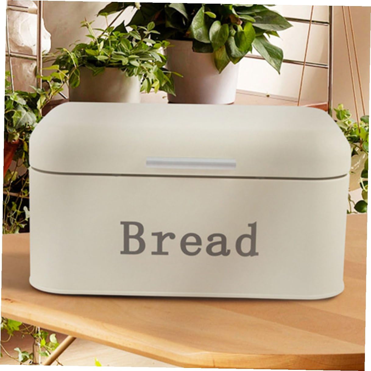 TEHAUX Scatola Porta Pane in Metallo Antiruggine con Coperchio Ribalta Contenitore Ermetico per Conservazione Pane Fresco Bauletto da Cucina per Tavolo Resistente e Pratico per Casa e