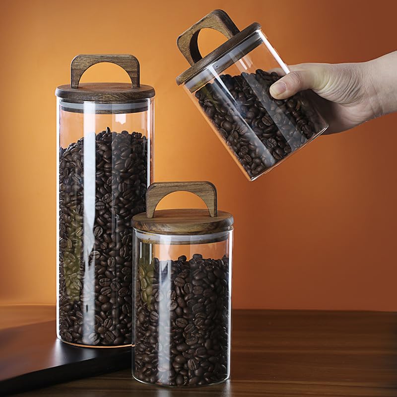 Amazon｜Bafnsiji 2Pcs ガラス貯蔵の瓶、明確なガラス貯蔵の