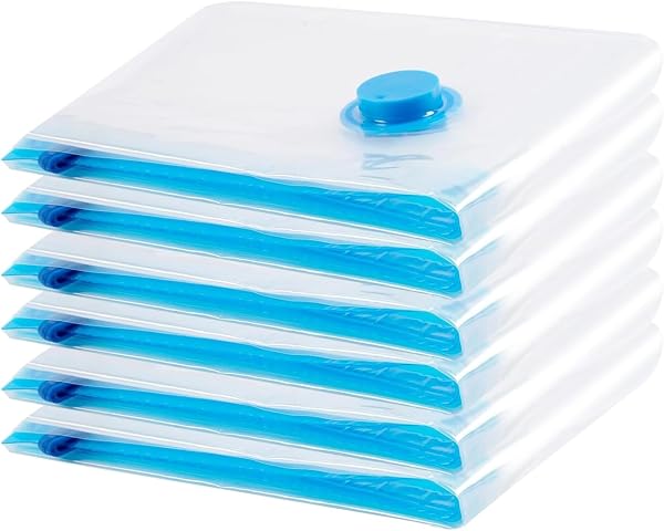 Sac de Rangement Sous Vide 6PCS,Sac sous vide Vetement Aspirateur,Compression Housse Aspirable Rangement Réutilisable pour Literie, Vêtements, Couettes, Matelas,Tente et Voyages(60 * 40CM) - 1