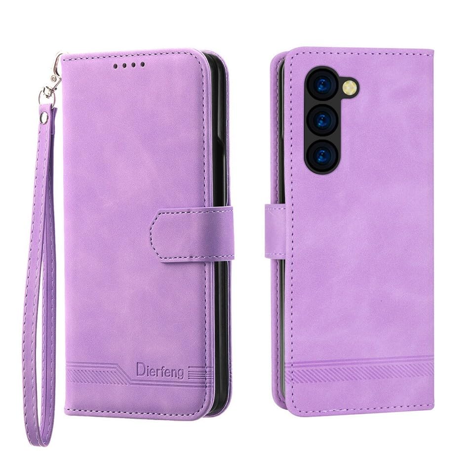 Housse en cuir de luxe violet pour Samsung Z Fold 6 avec clapet magnétique premium
