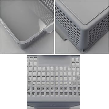 3-Pack Plastic Storage Baskets, Gray Large Storage Bin