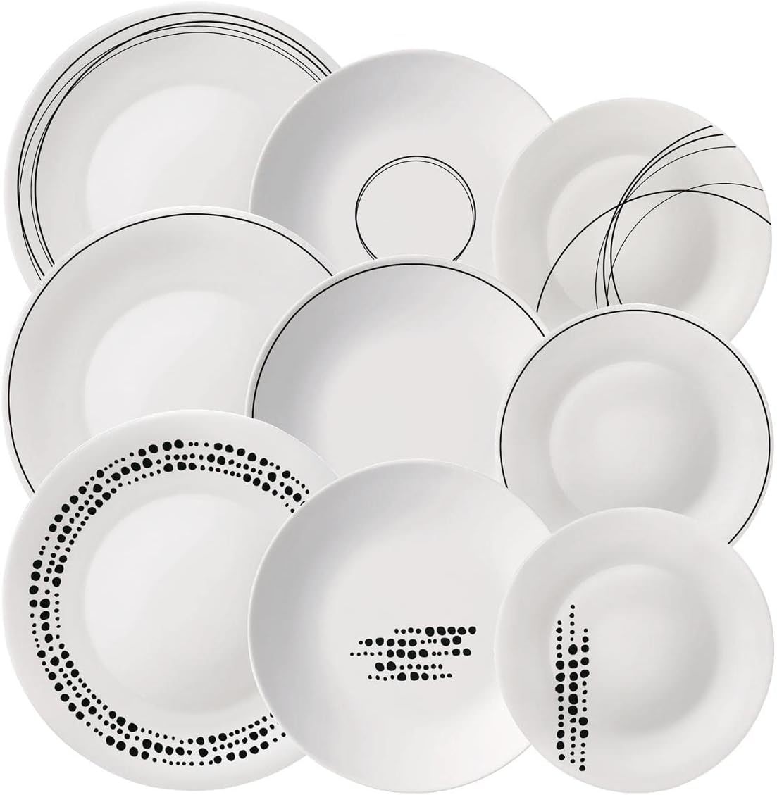 BORMIOLI ROCCO Servizio Tavola 18 Pezzi Toledo – Vetro Opale, 25 Cm - 2
