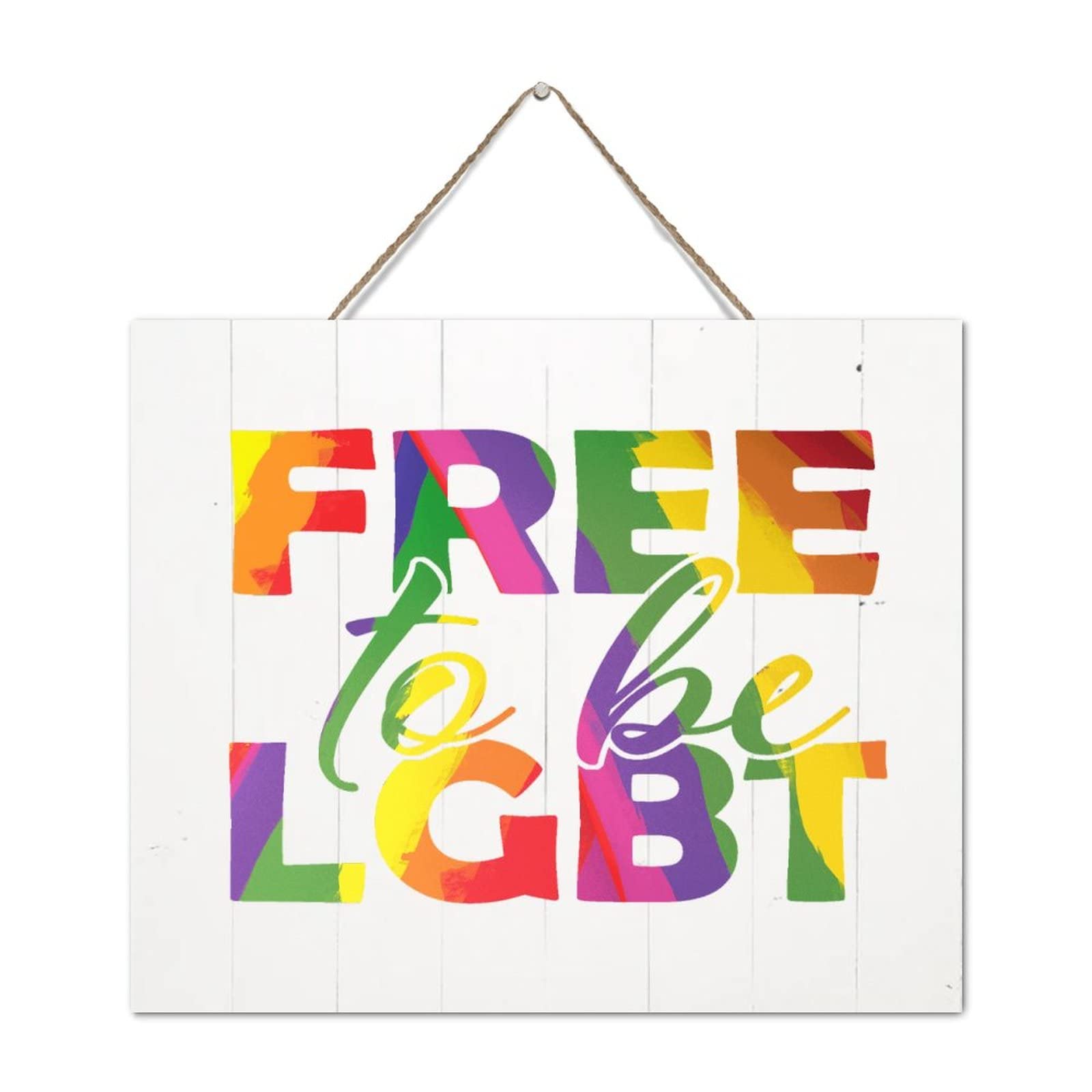 Panneau mural bois LGBT rustique, décoration intérieure inspirante de 25x30 cm