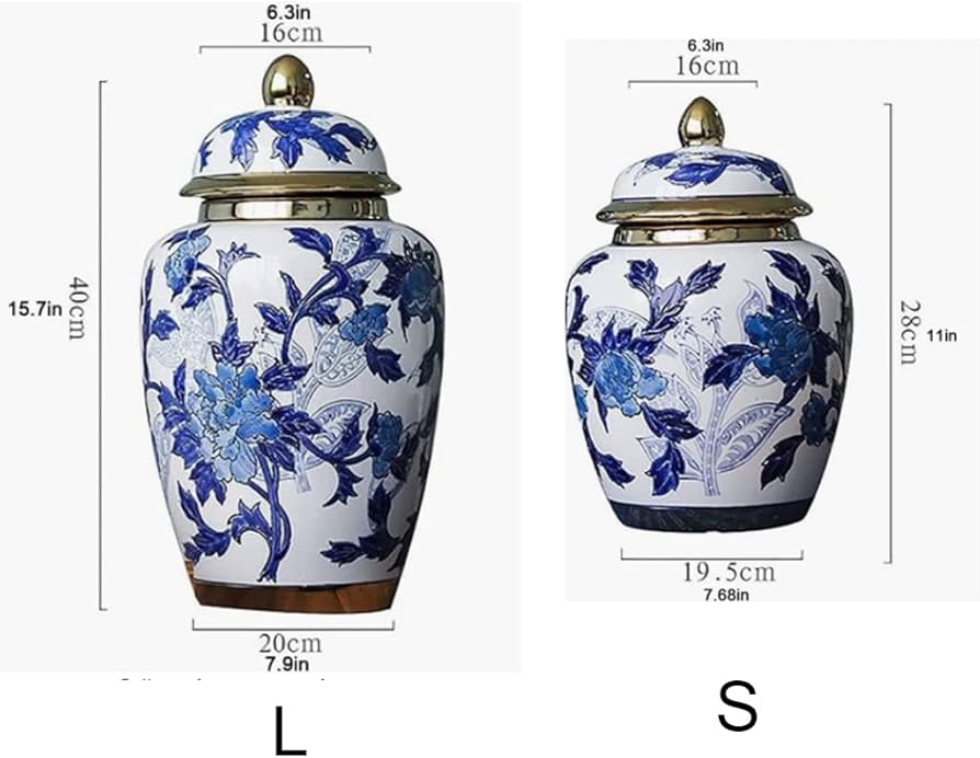 青と金の装飾 陶器 水差し Amazon.co.jp: 一般的な青と白の陶器の花瓶 ジンジャージャー 蓋