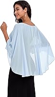 Vista 6 de Sheer Shawls and Wraps for Evening Dresses Chiffon Capes for Women Soft Wedding Cover Up