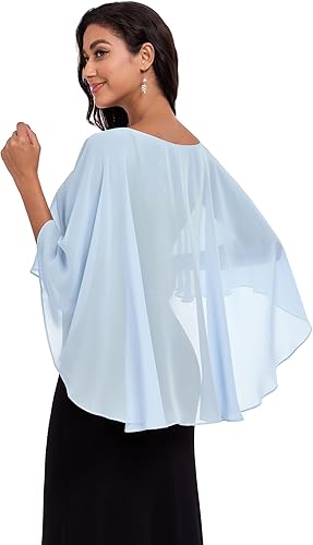 Miniatura 6 de Sheer Shawls and Wraps for Evening Dresses Chiffon Capes for Women Soft Wedding Cover Up