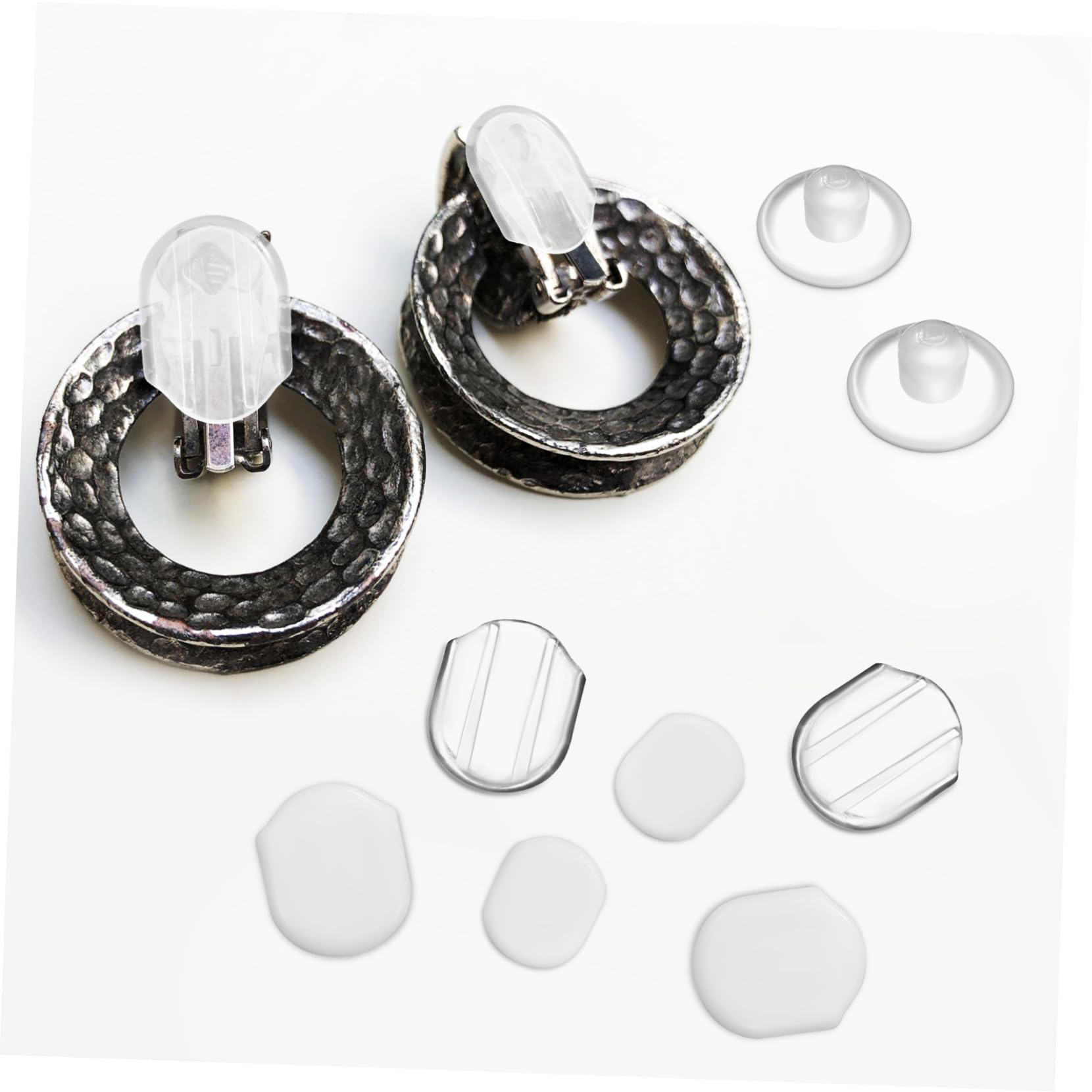 VILLCASE 300 Almohadillas Antideslizantes Para Los Oídos Con Clip En Cojines Para Pendientes Respaldo De Silicona Convertidor De Pendientes Con Clip Elevadores De
