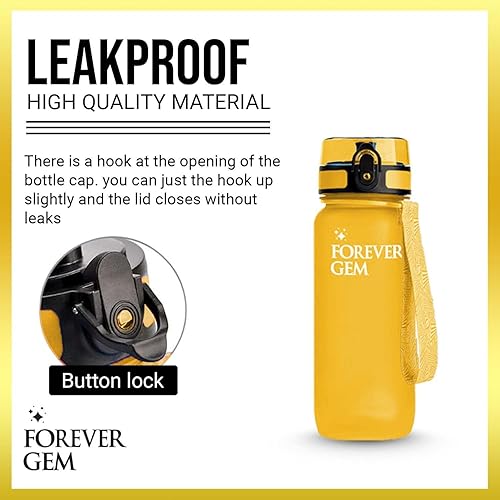 Miniatura 4 de FOREVER GEM Botella de agua con tapa para chug, capacidad de 21 onzas, diseño a prueba de fugas para gimnasio, fitness y viajes, ideal para mujeres,