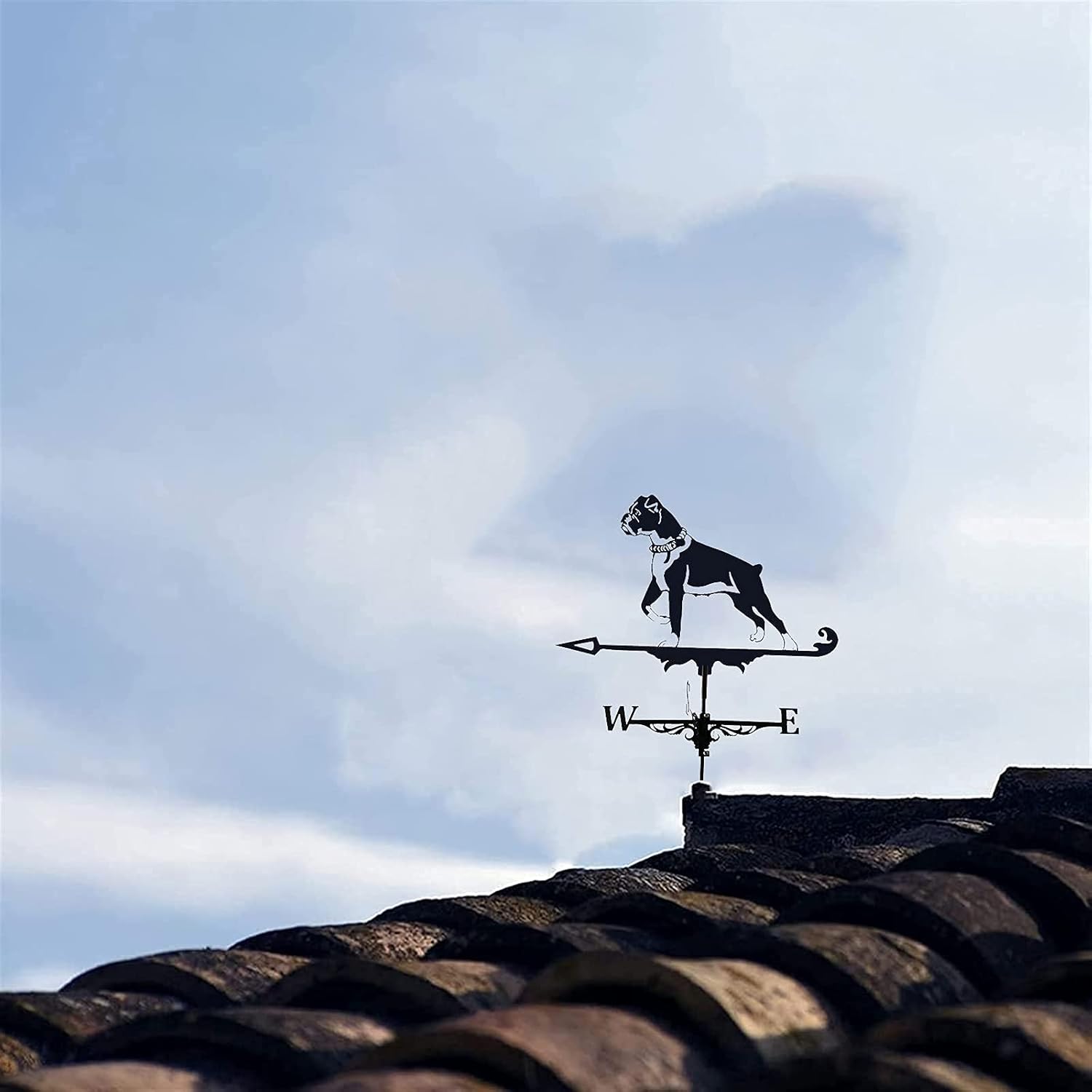 動物の金属製風見鶏、ヴィンテージ風見鶏中空風向計、屋外ガーデン屋根パドック装飾用プロ仕様の測定ツール (色 : 犬)