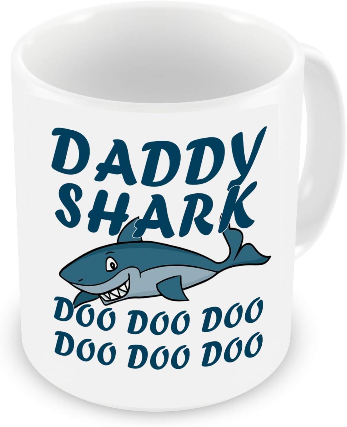 GrassVillage Daddy Shark Doo Doo Doo Mug, Cup, White, Funny, Sarcasm Mug Fath...