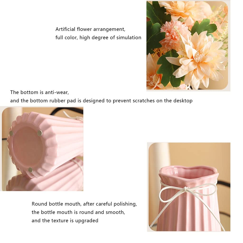 Künstliche Blumen Seide Tuch Künstliche Blumen Blumenstrauß Keramik Vase Set for Zuhause Weihnachtsdekor Garten Hochzeit Dekorative Gefälschte Blume Künstliche Blumen wie Echt (Color : B)