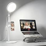 Yarrashop Desk Ring Light for Video Conference, Adjustable Desk Light for Video Calls, Zoom Ligh for Computer,Circle Halo Light for Video Recording,Streaming,Dimmable Desk Lamp for Home Office