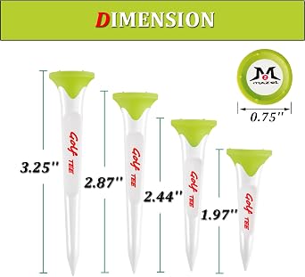 MAZEL Plastic Golf Tees 8 Pack|Excellent Durability and Stability Plastic Tees with 5 Prongs,Reduces Friction & Side Spin