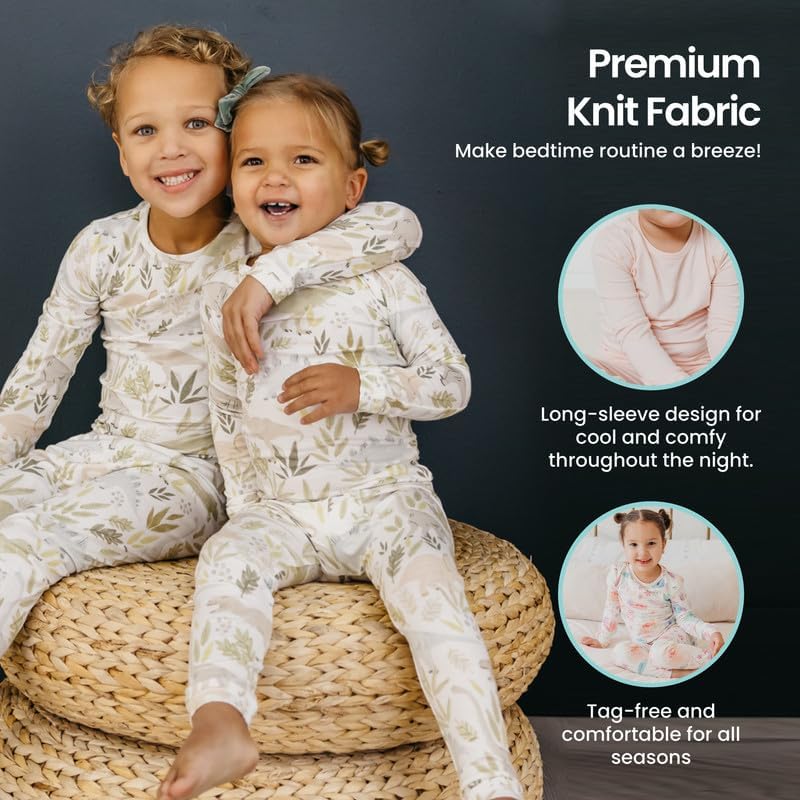 Copper Pearl ツーピース 長袖 幼児 パジャマ パジャマ セット 男の子と女の子向け - 愛らしい柄のパジャマ、寝ている