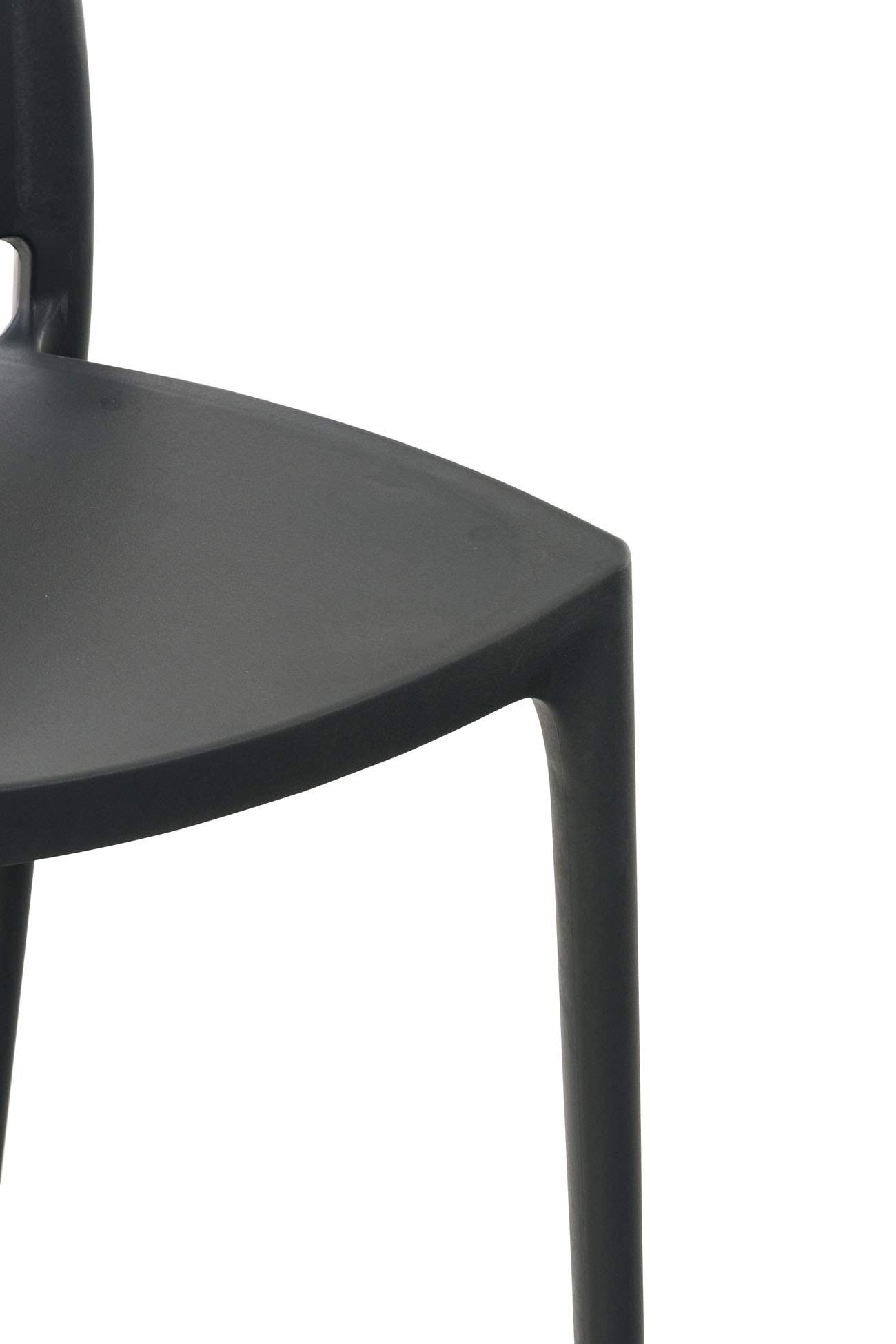 CLP Chaise D'Extérieur Empilable Maya en Plastique I Chaise De Balcon Résistante Aux UV I Chaise De Terrasse Couleur:Gris foncé