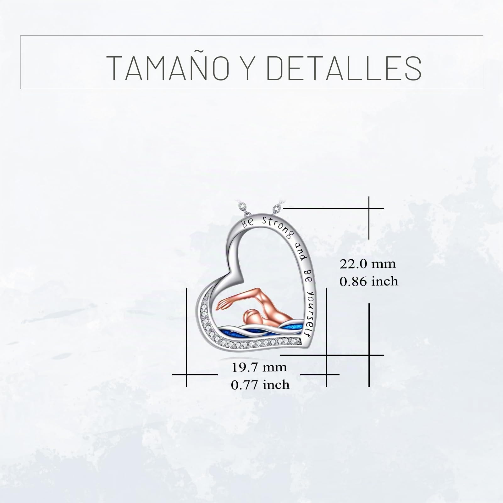 YFN Movimiento Collar Plata de Ley 925 Colgante Forma de Corazón Joyería Regalos para Mujeres Hija