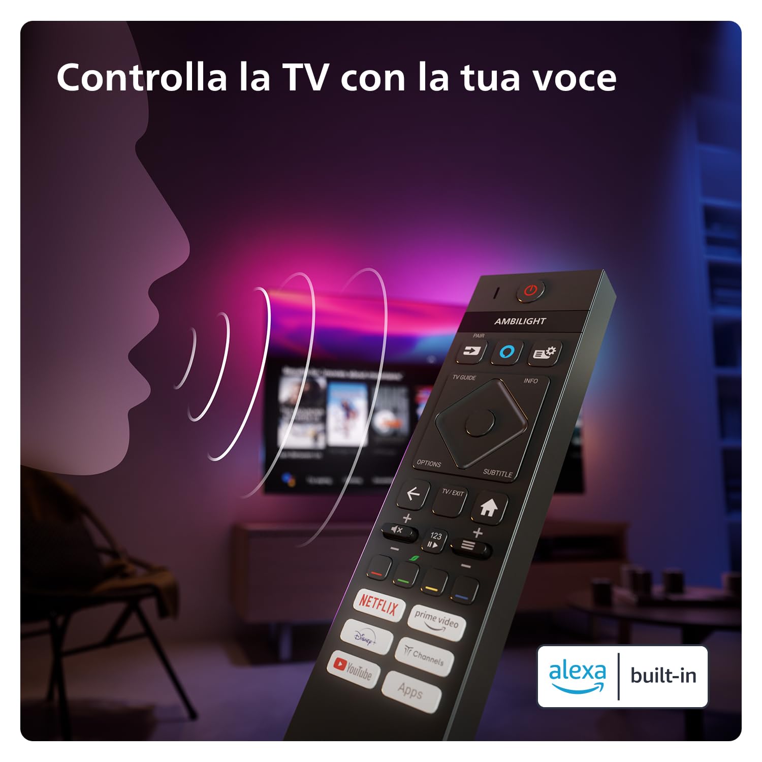 Philips Ambilight Xtra 65PML9019 4K Quantum Dot MiniLED Smart TV - Display 65’’ con processore P5 Perfect Picture Ultra HD, Titan OS, Dolby Vision e Dolby Atmos Sound - Grigio Antracite