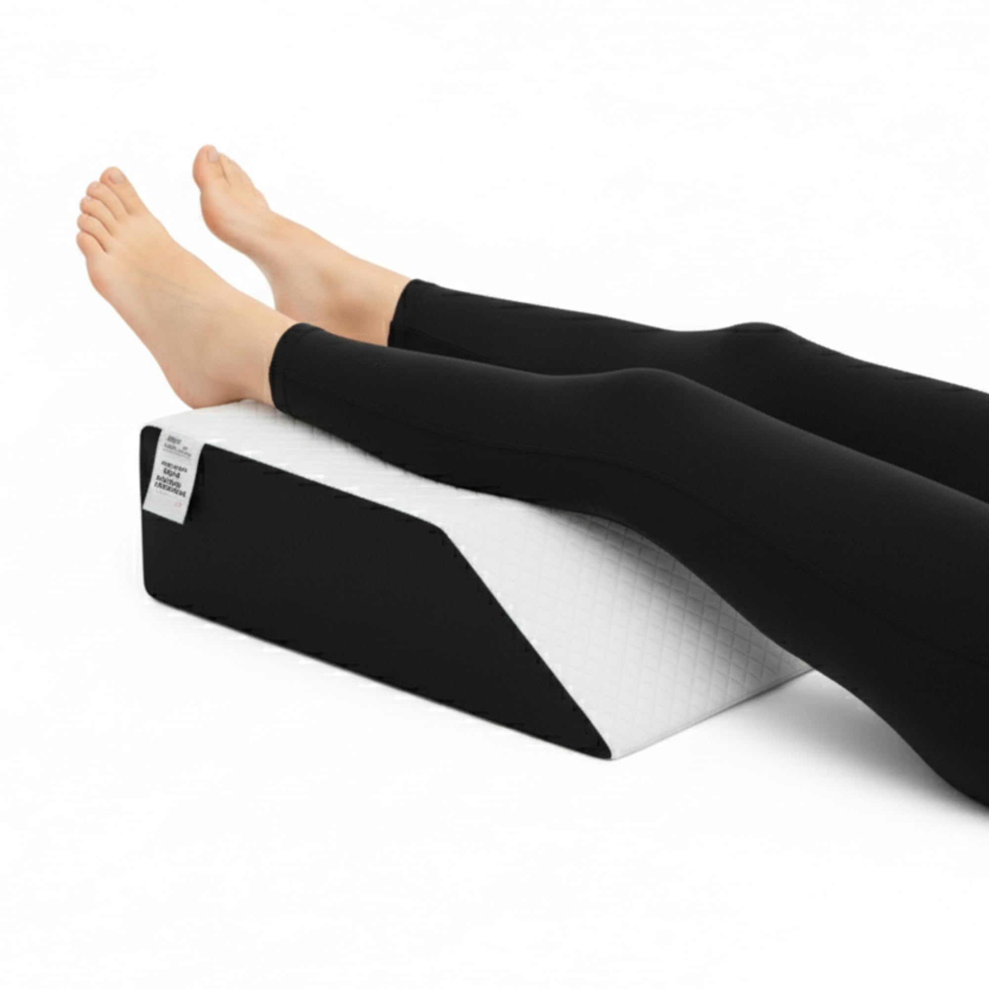Leg Elevation Pillow – Wedge Shape Cushion | | Improves Circulation & Reduces Swelling | High Grade Foam | 60x50x15cm | For Back, Hip & Foot Pain Relief – Ideal for Bed & Sofa Use (Black/White)