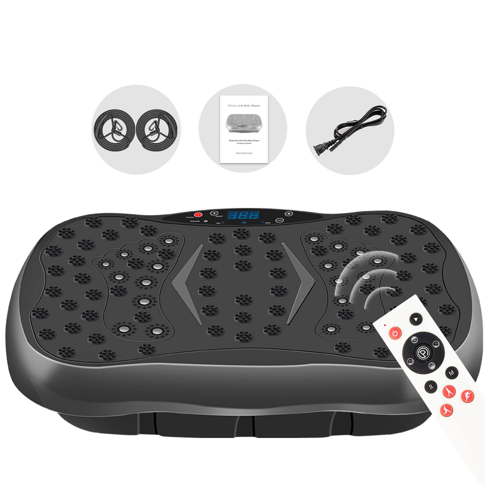 Photo 1 of YOKELE Vibration Plate Exercise Machine - Full Body Workout Vibration Platform with Loop Bands & Remote Control for Home Fitness & Weight Loss & Muscle Toning Pro-Black
