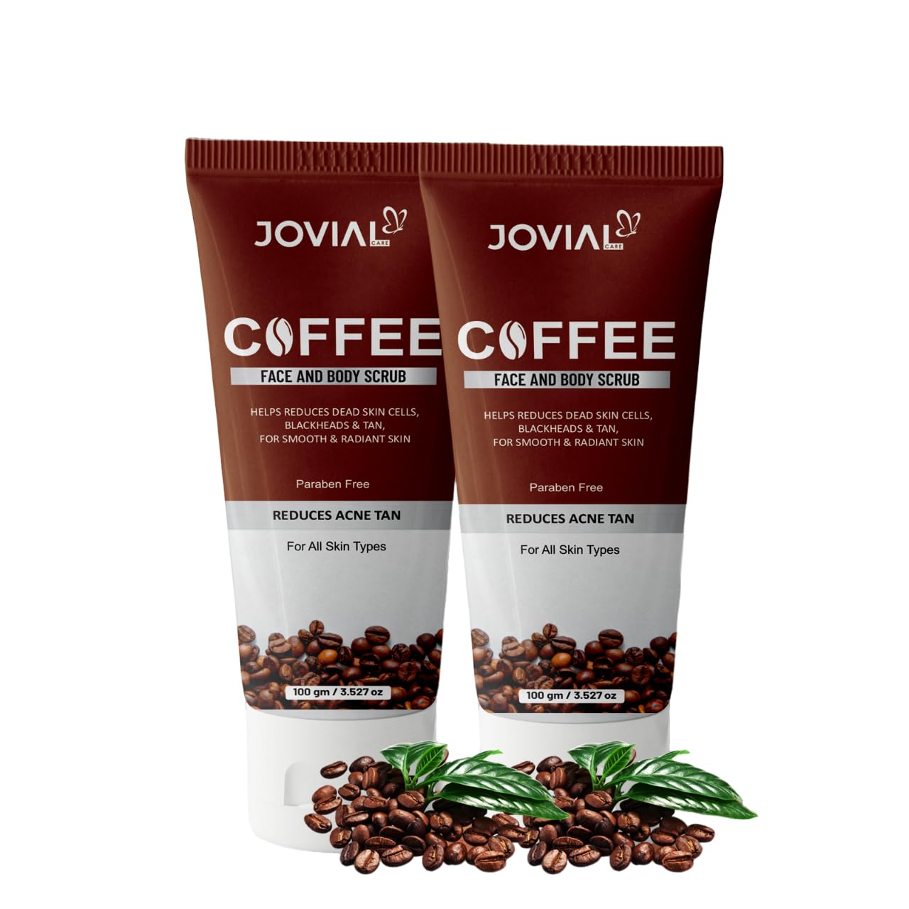 JOVIAL CARE Coffee Face And Body Scrub Pack of 2 Scrub (200 g)