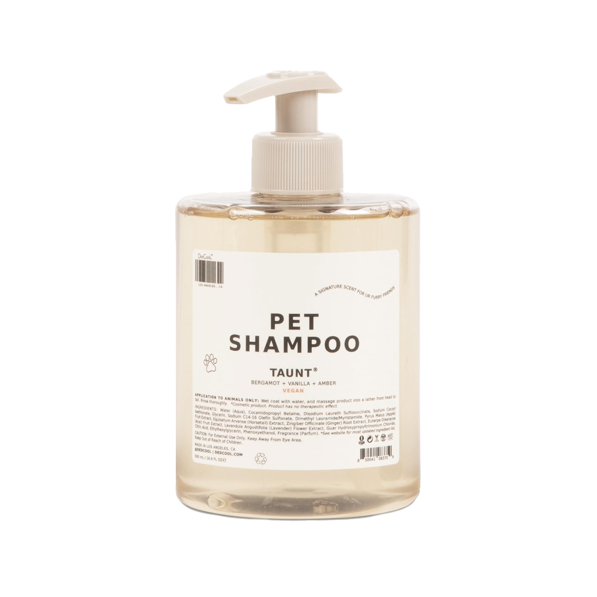 Pet Shampoo | 01 Taunt Scent | Hypoallergenic, Tear-Free Dog & Cat Wash for Sensitive Skin, Dryness & Itch Relief | Vegan, Non-Toxic, Deodorizing Cleanser | 16.9oz