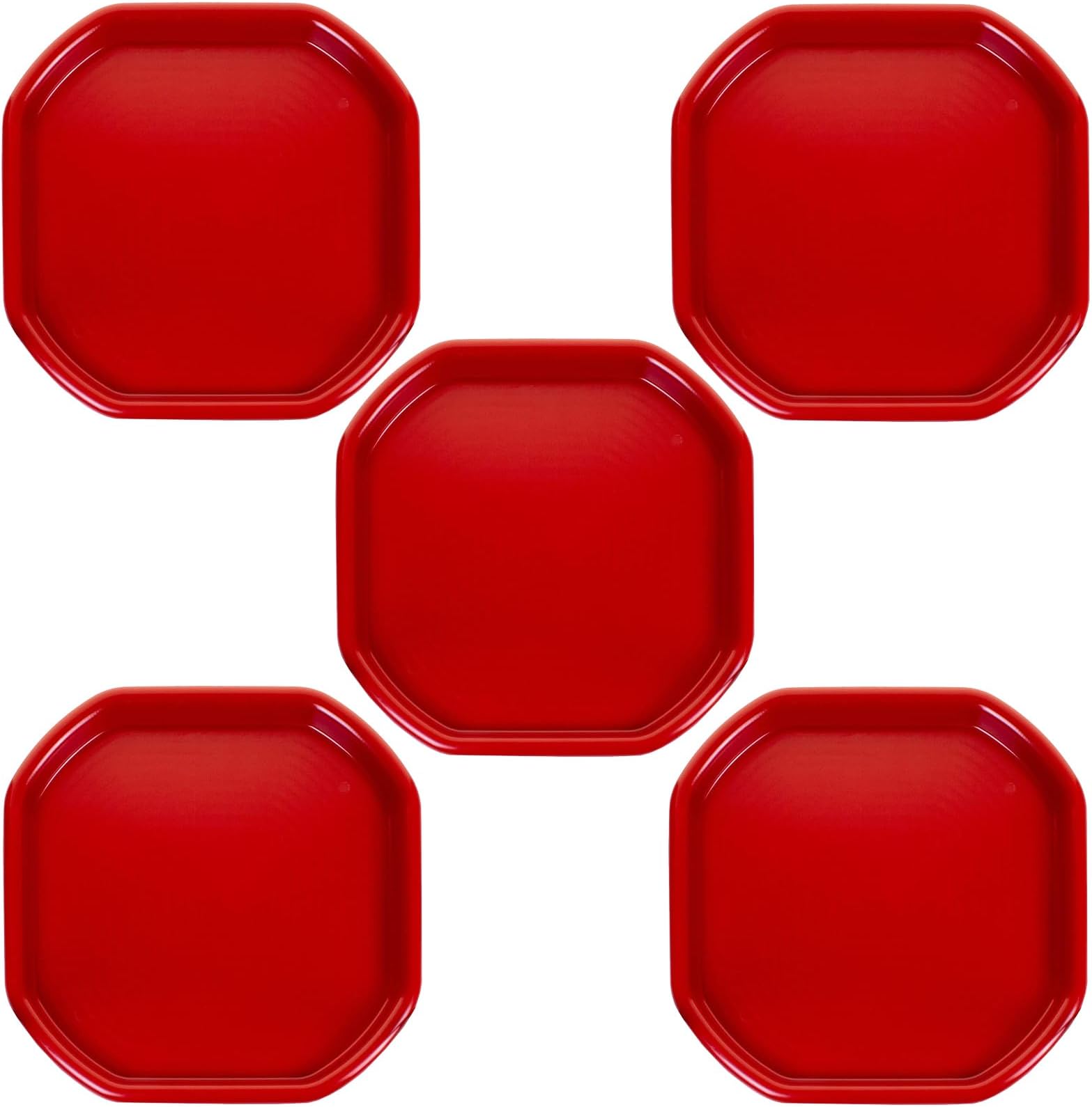 Small Mixing Tray Colourful Tuff Trays Kids Sand Pit Play 70 cm x 70 cm Messy Play Tray Concrete and Mortar Mixing Tray (Qty - 5, Red)