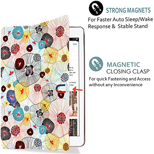 Image of DuraSafe Cases for iPad PRO 12.9 3 [ 3rd Generation 2018 ] A1876 A2014 A1895 MTHN2HN /A MTHU2HN /A MTEL2HN /A MTEM2HN /A Trifold Printed PC Lightweight Protective Clear Back Cover - Yarn Flowers