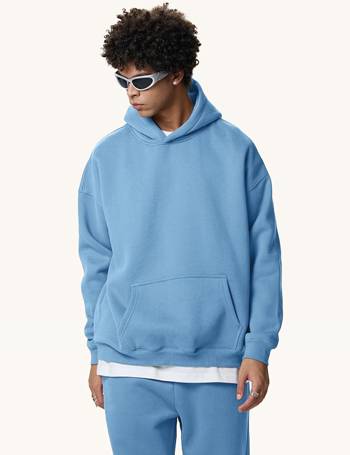 Gihuo Men Hoodie Men's Fleece Hooded Pullover Sweatshirts