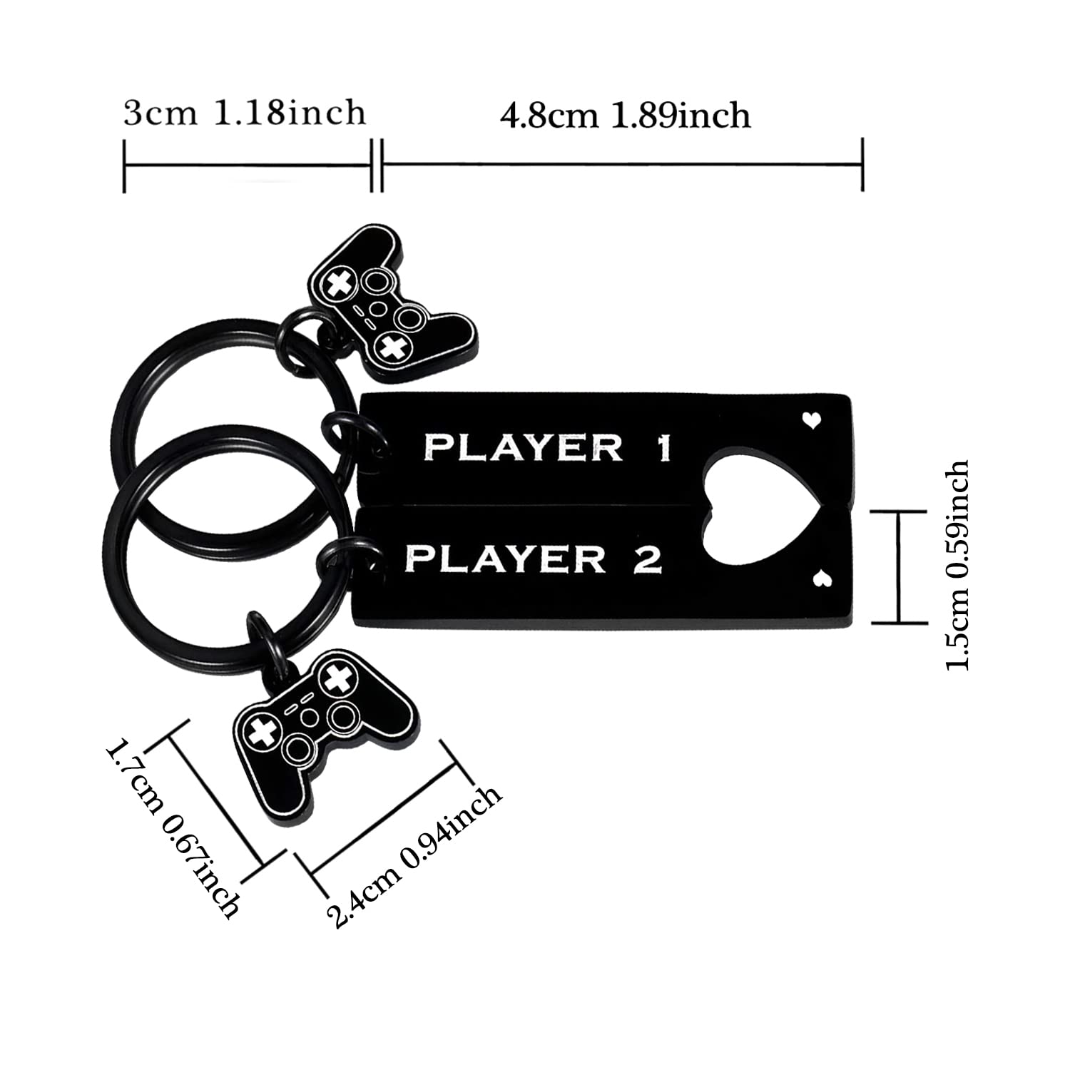 Nimteve 2PCs Funny Gamer Keyring Boyfriend Gifts from Girlfriend Matching Keychain Couple Gifts For Man Husband Fiance Gift from Wife Fiancee Valentine Birthday Anniversary