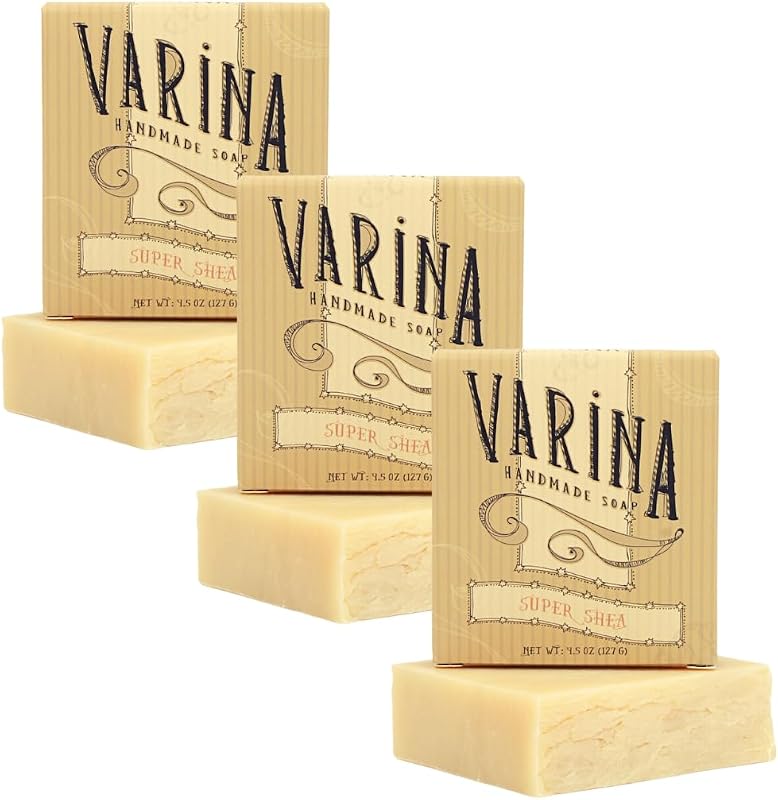 Sabonete em barra Varina com manteiga de karité, sem fragrância — Pacote com 3