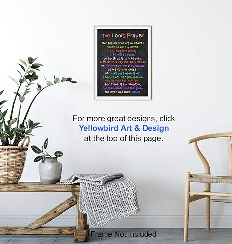 Miniatura 6 de Lords Prayer Wall Decor - Religious Decor - Christian Scripture Wall Art - Catholic Gifts for Bible Study, Church, Sunday School, Boys Room, Boys