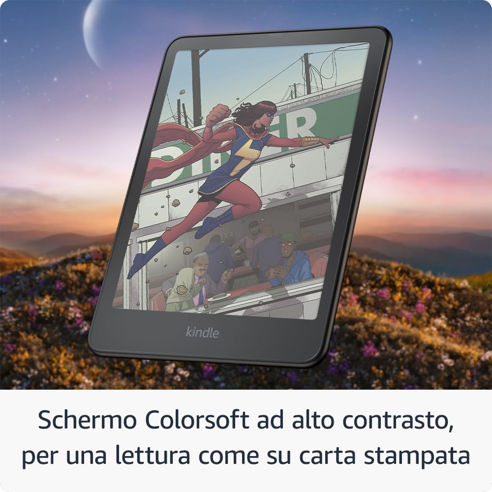 Amazon Kindle Colorsoft Signature Edition (32 GB) | Con schermo a colori, luminosità frontale a regolazione automatica, ricarica wireless e lunga durata della batteria