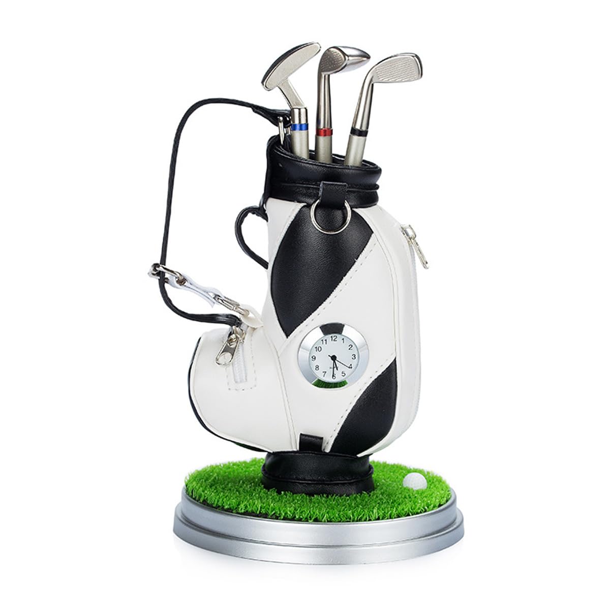 Portabolígrafos con Reloj Soporte para Carrito de Golf Juego de Regalo 3 Bolígrafos de Aluminio